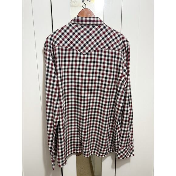 True Religion Black Red Plaid Flannel Pearl Snap Western Shirt Top Mens Size XXL - Picture 2 of 14